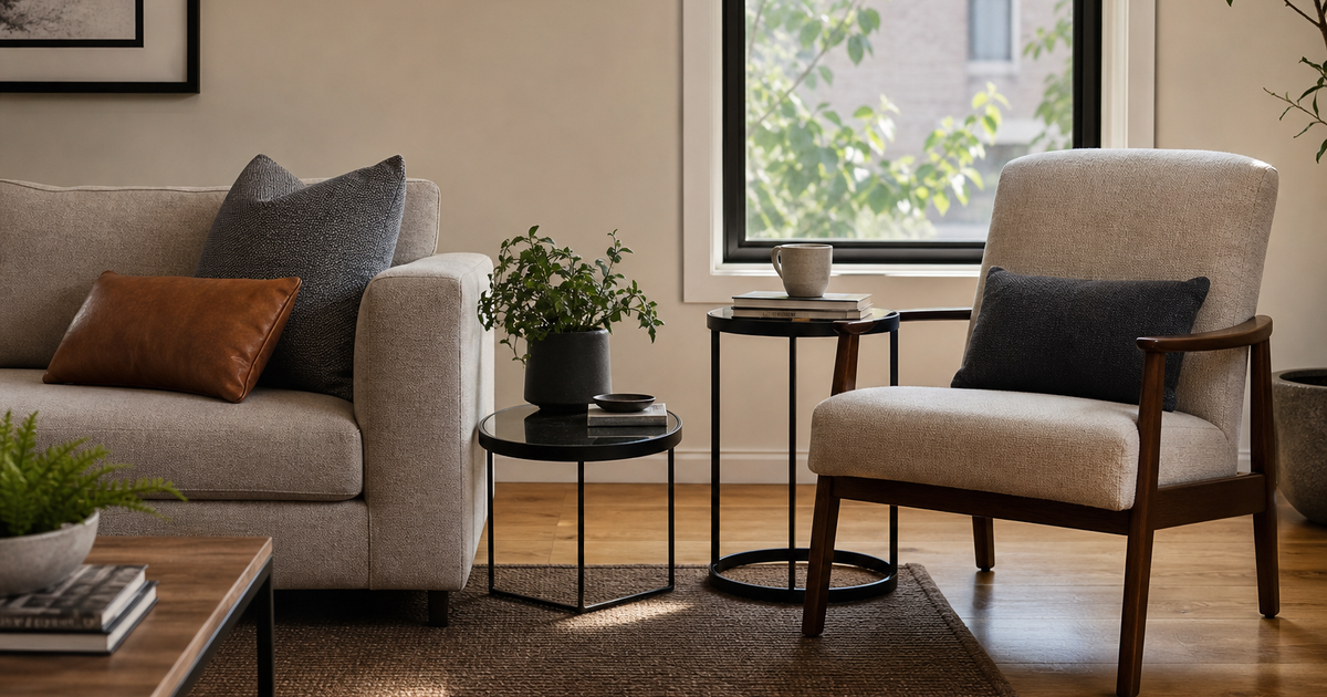 Welke sidetable-hoogte past naast welk type bank of fauteuil