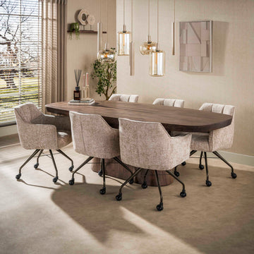 Tavolo da pranzo Verdi ovale danese 240cm / Acacia massello marrone