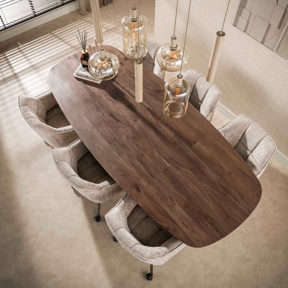 Tavolo da pranzo Verdi ovale danese 240cm / Acacia massello marrone