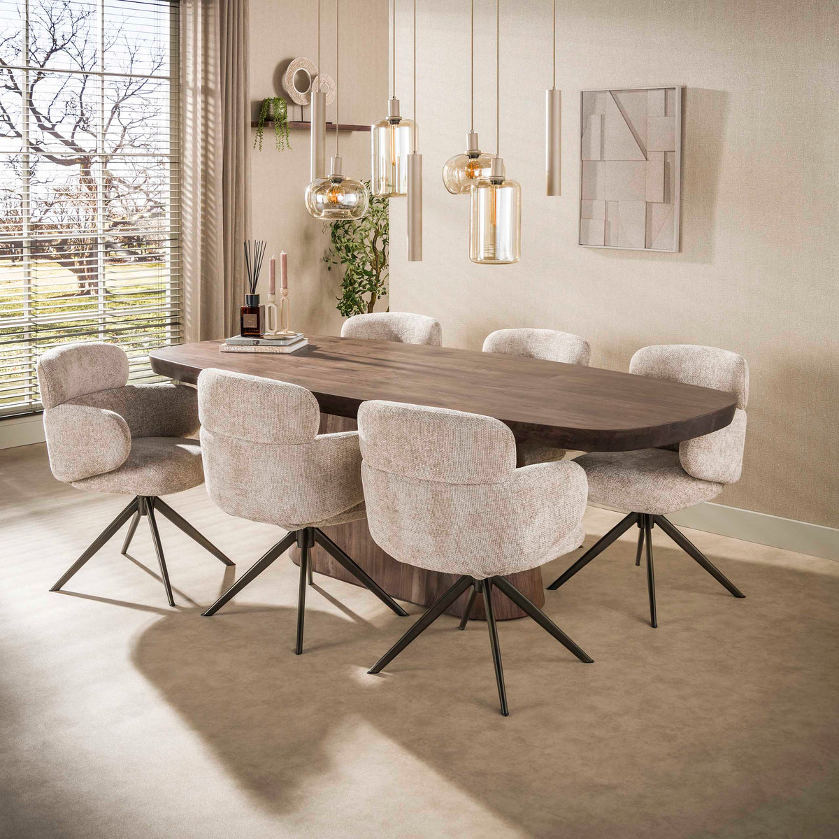 Tavolo da pranzo Verdi ovale danese 240cm / Acacia massello marrone