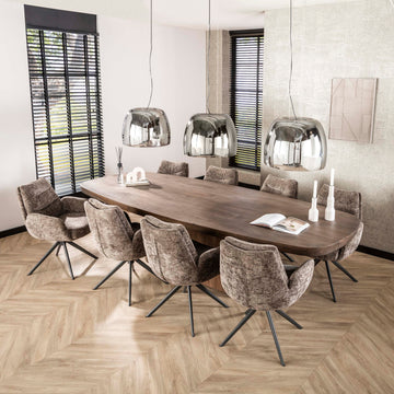 Tavolo da pranzo Verdi ovale danese 300cm / Acacia massello marrone