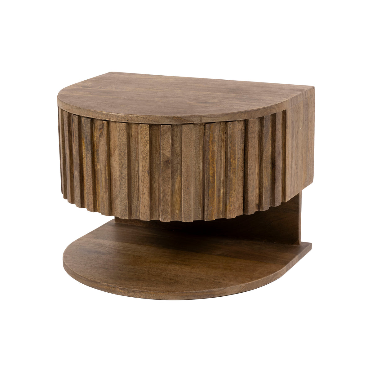 Hängande sängbord Seam shelve med 1 låda / Massiv sandfärgad mango
