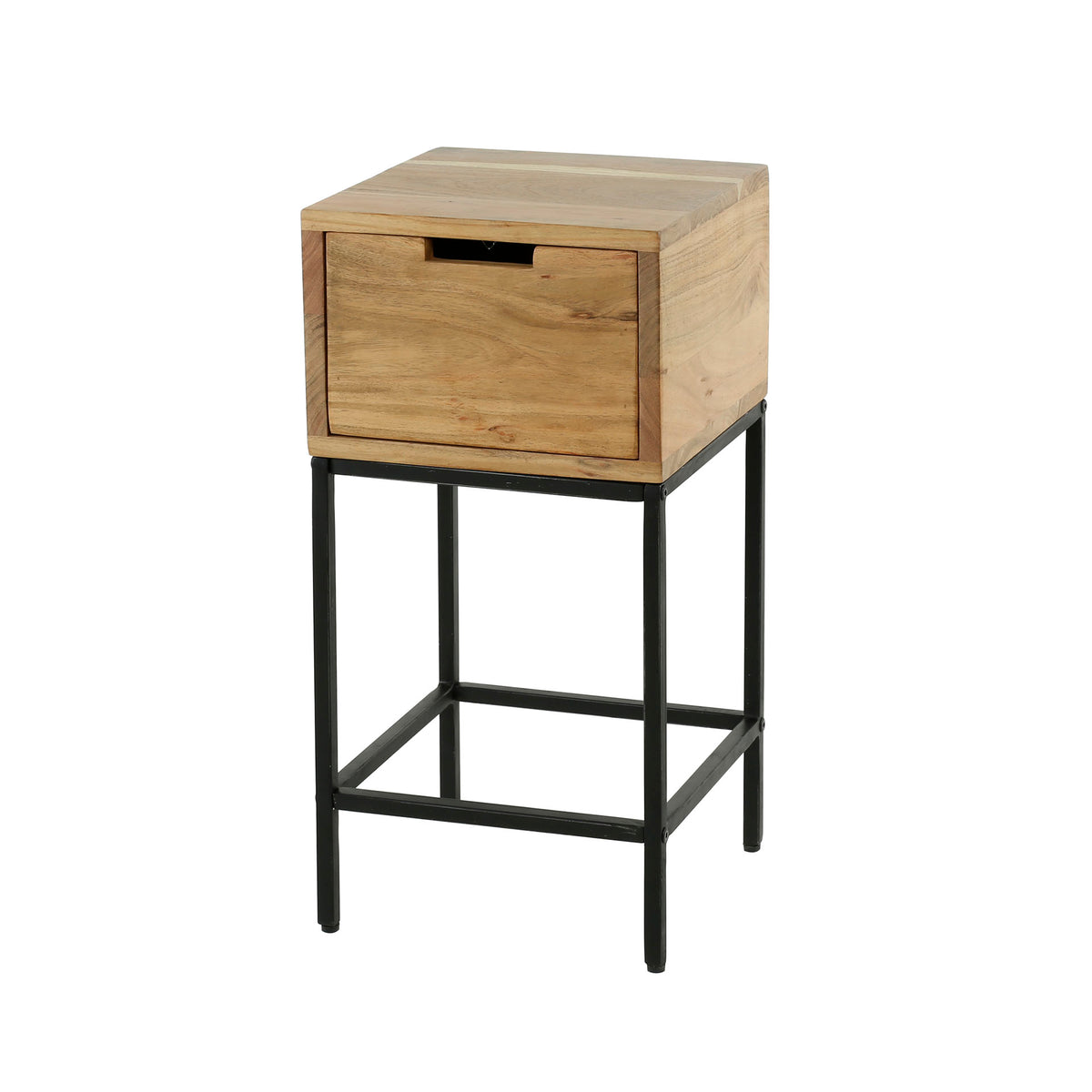 Mesita de noche Slim XS con 1 cajón / Acacia maciza