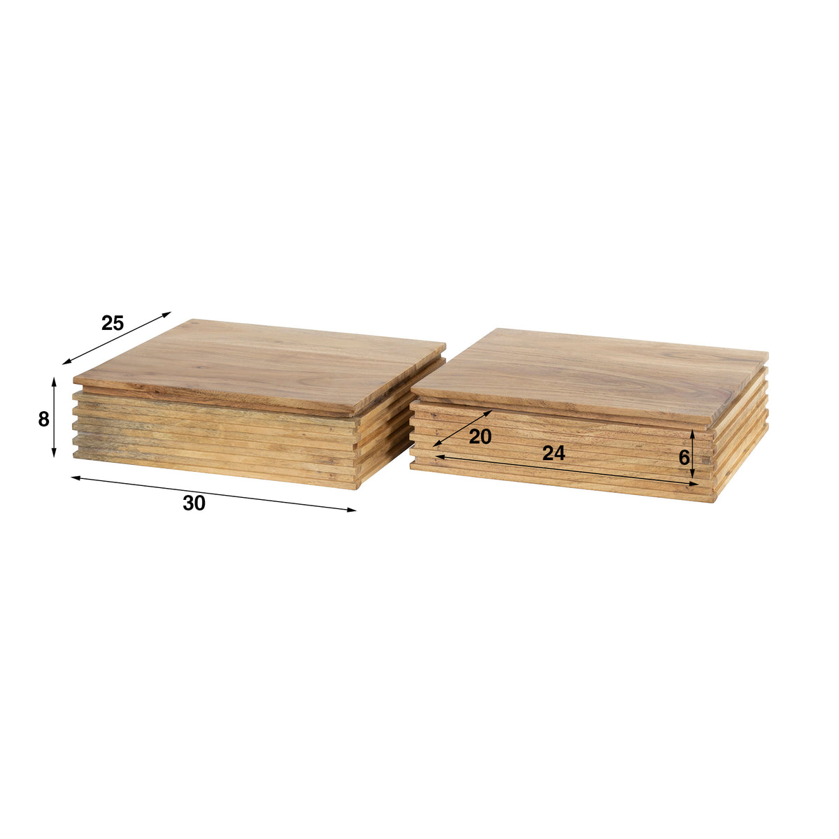 Nachttisch Tivo XS 1 Schublade 2er-Set / Massives Akazienholz