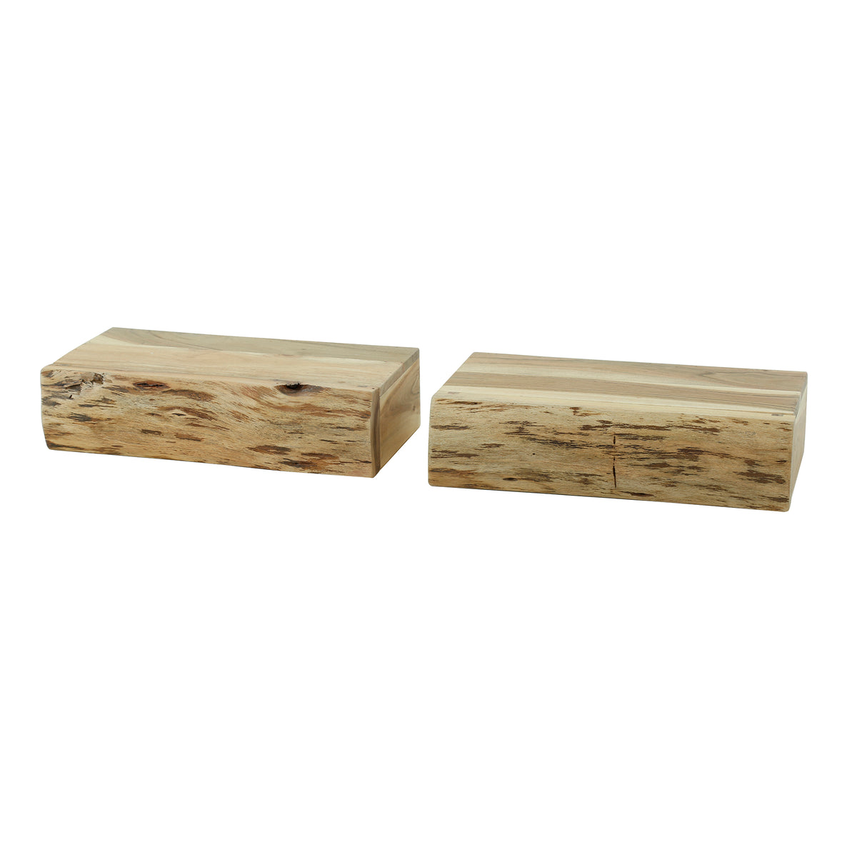 Twigg L bedside tables with 1 drawer, set of 2 / Solid acacia