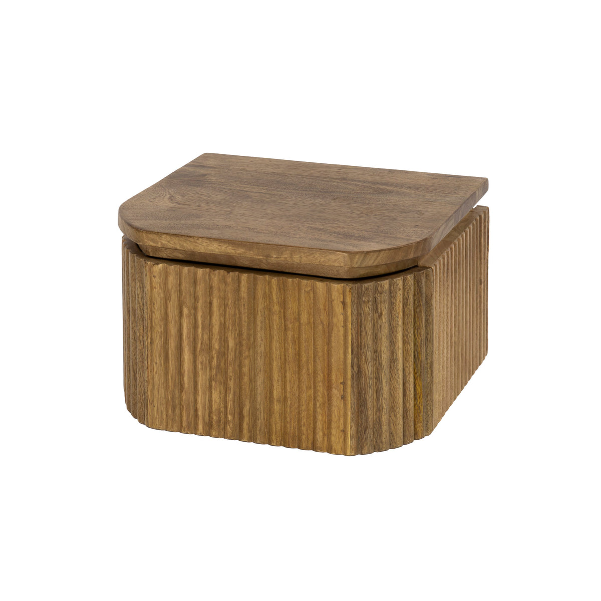 Schwebender Nachttisch Flow XS mit 1 Schublade / Massives Mangoholz Sand