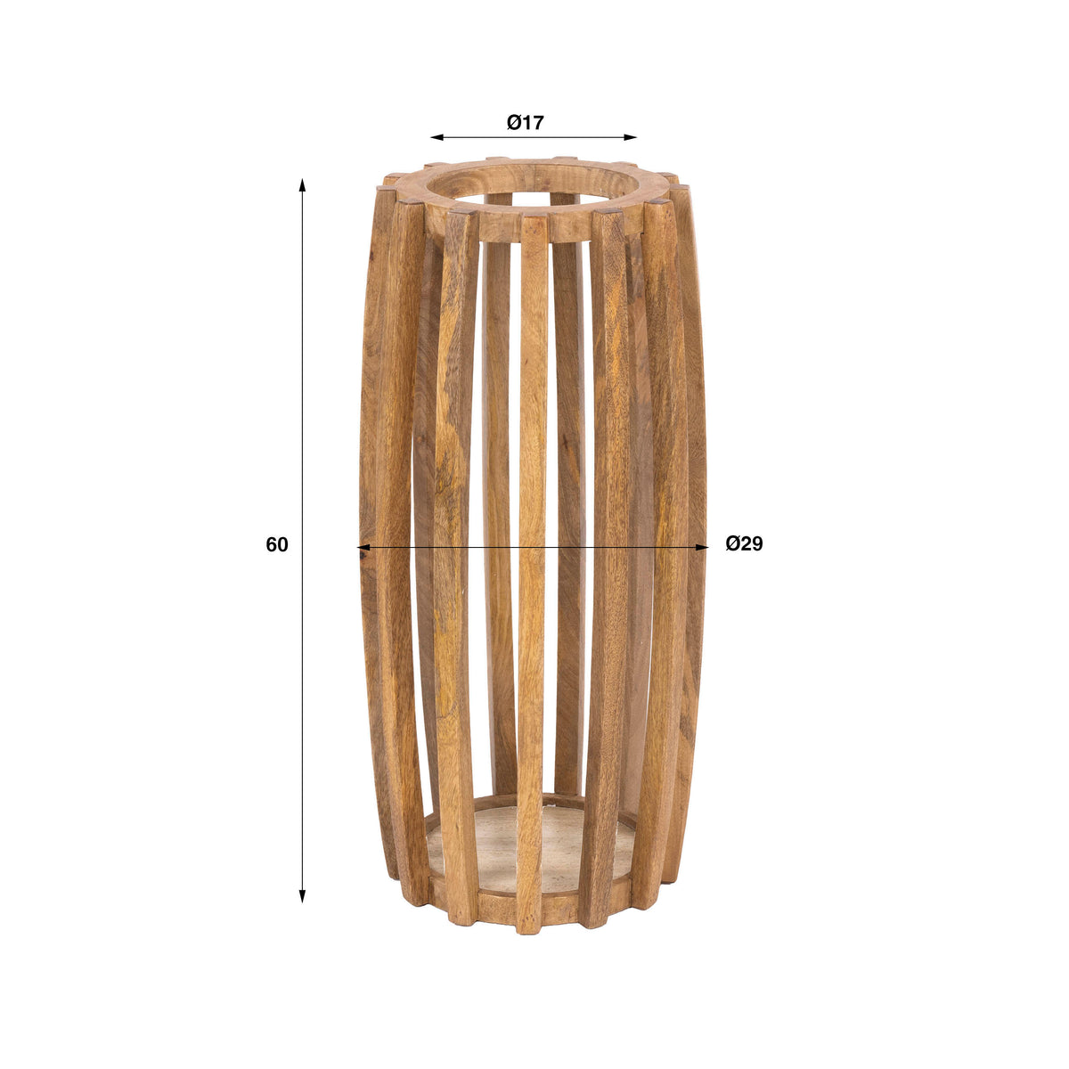 Paraplyholder Rib / Massivt mangotræ sand