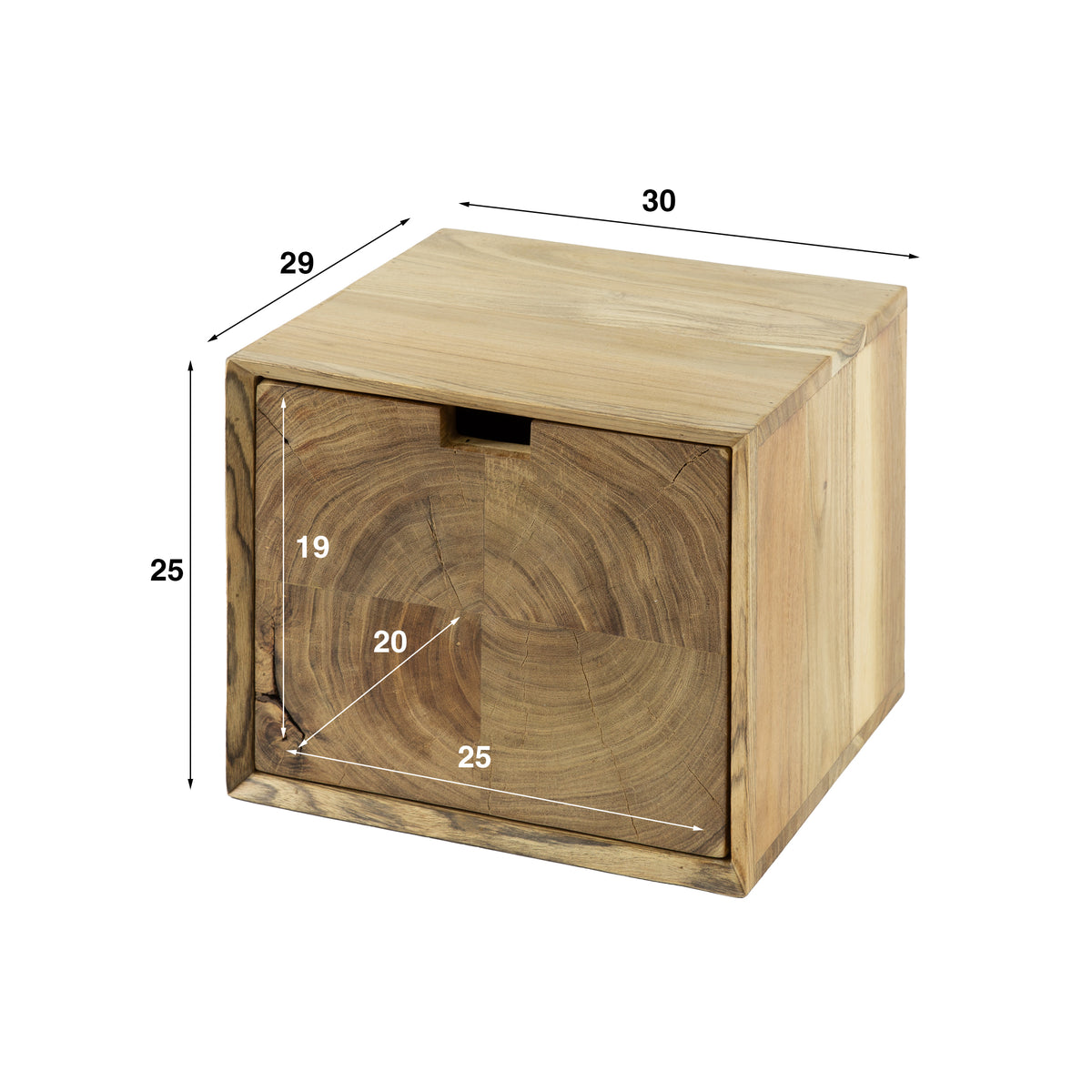 Core floating bedside table, 1 drawer / Solid acacia