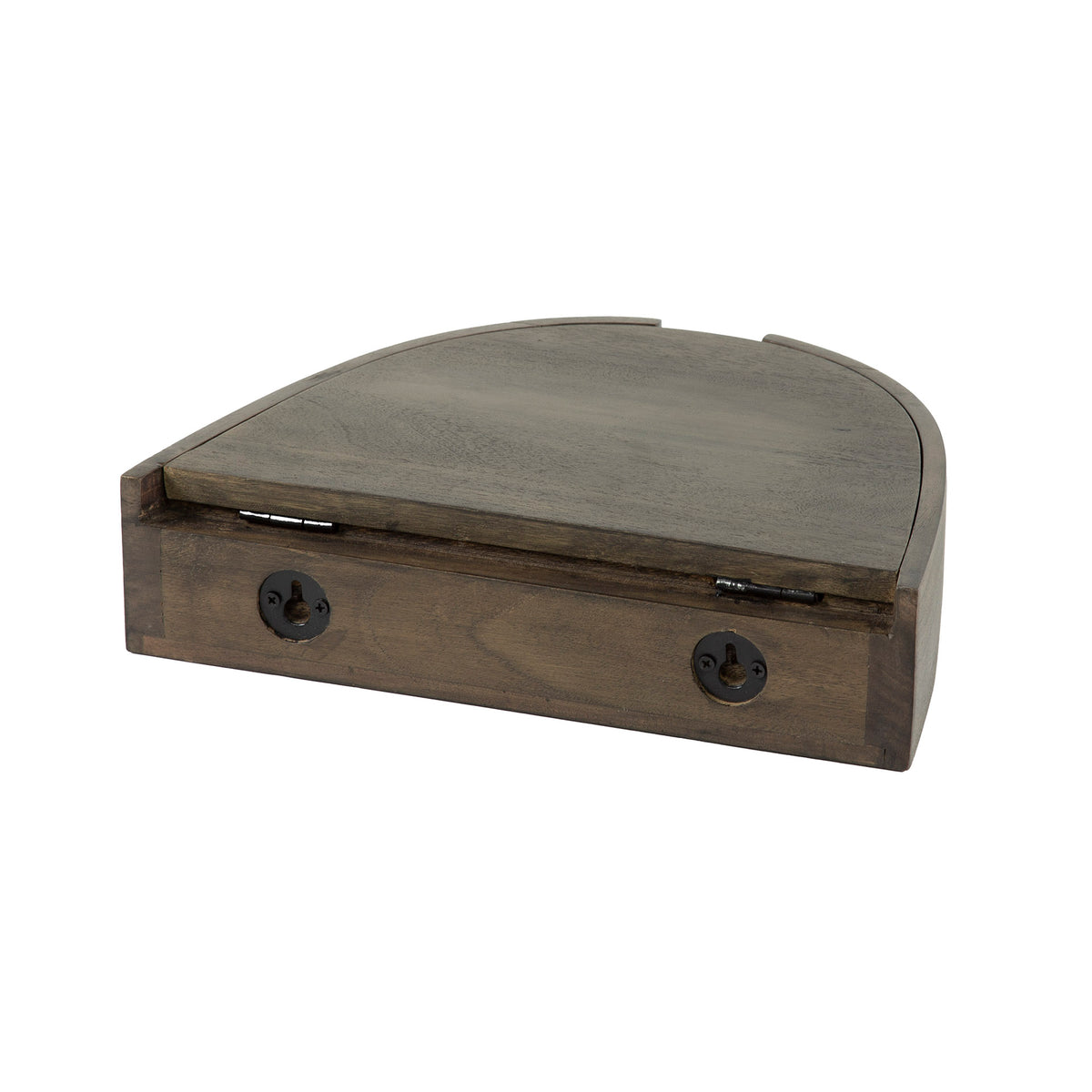Mesita de noche Curveo flotante, 1 cajón, embalado en juegos de 2 / Acacia maciza glaze brown