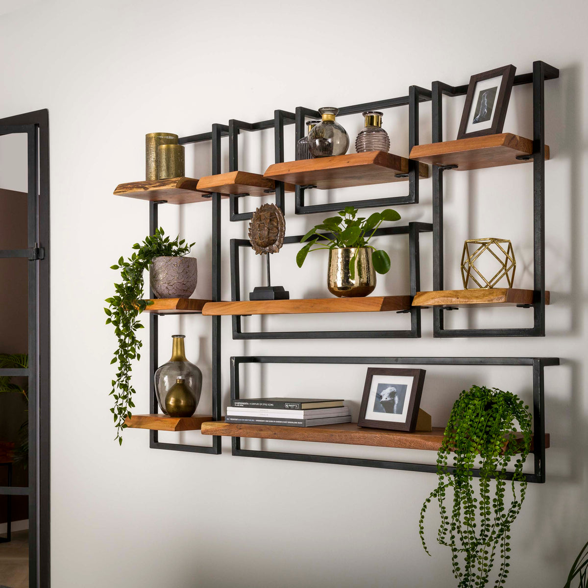 Półka ścienna Slate Frame 20 cm / Lite drewno akacjowe