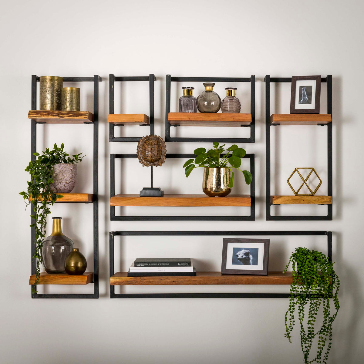 Væghylde Slate Frame 20cm / Massiv akacie