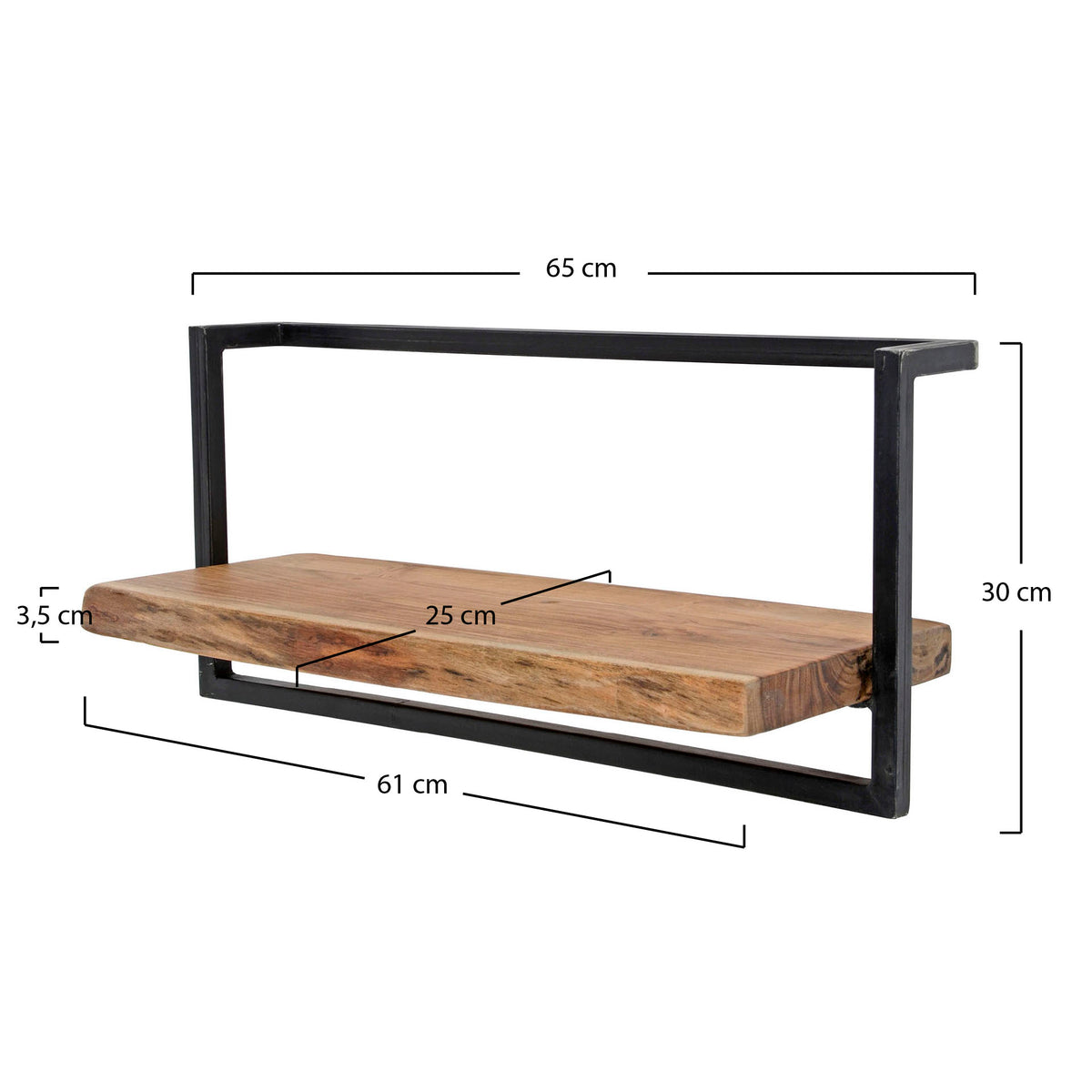 Półka ścienna Slate Frame 65 cm / Lite drewno akacjowe