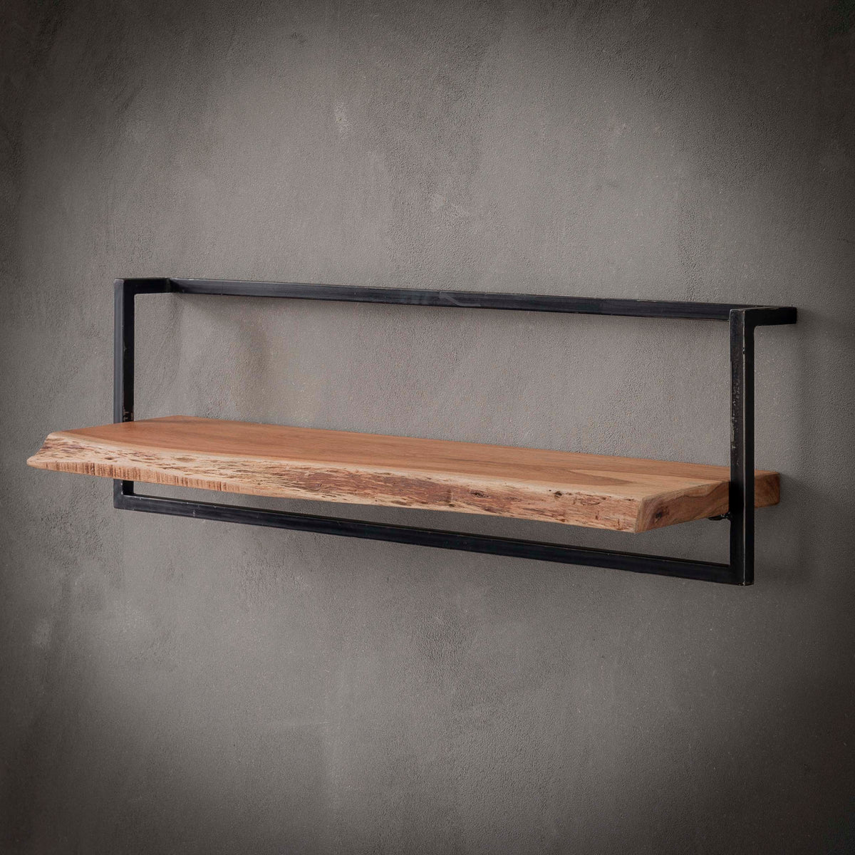 Slate Frame wall shelf 100cm / Solid acacia