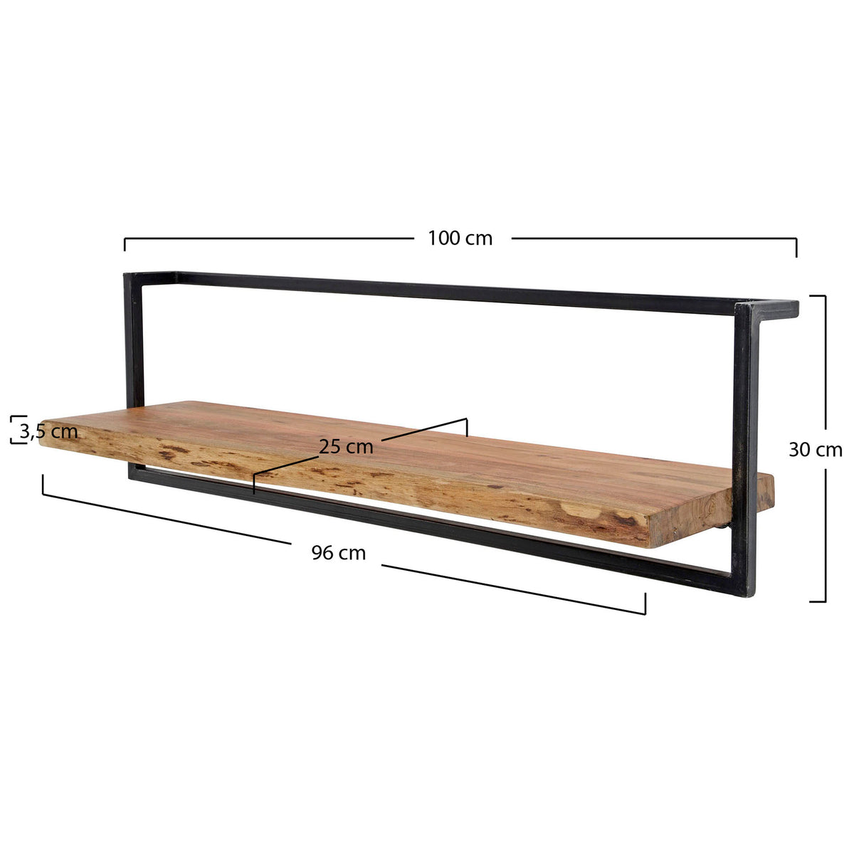 Półka ścienna Slate Frame 100 cm / Lite drewno akacjowe