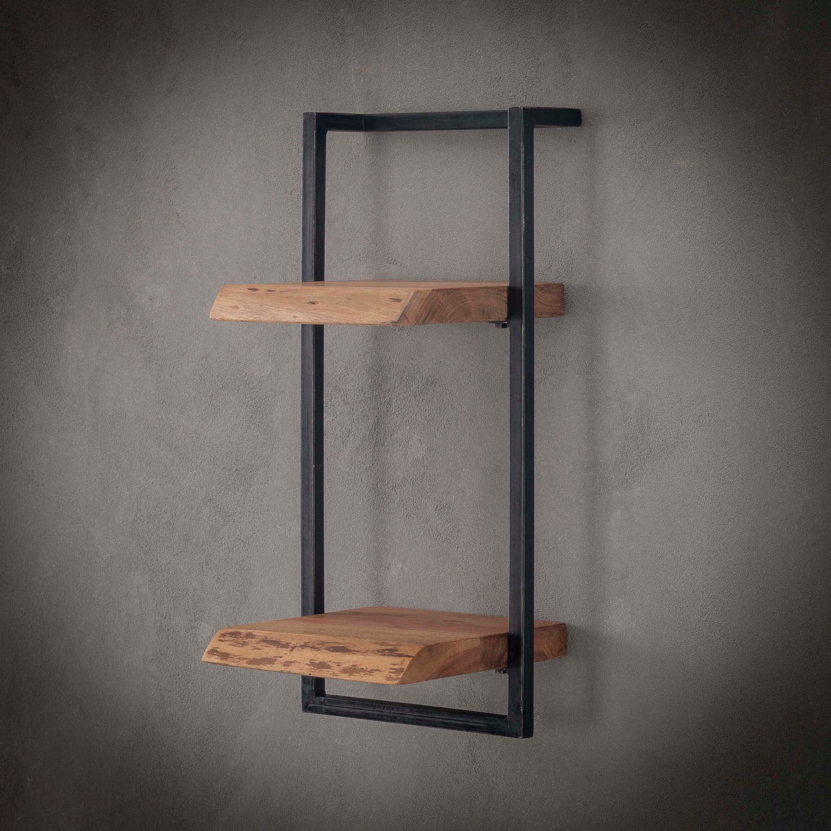 Slate Frame wall shelf 30x65cm high / Solid acacia