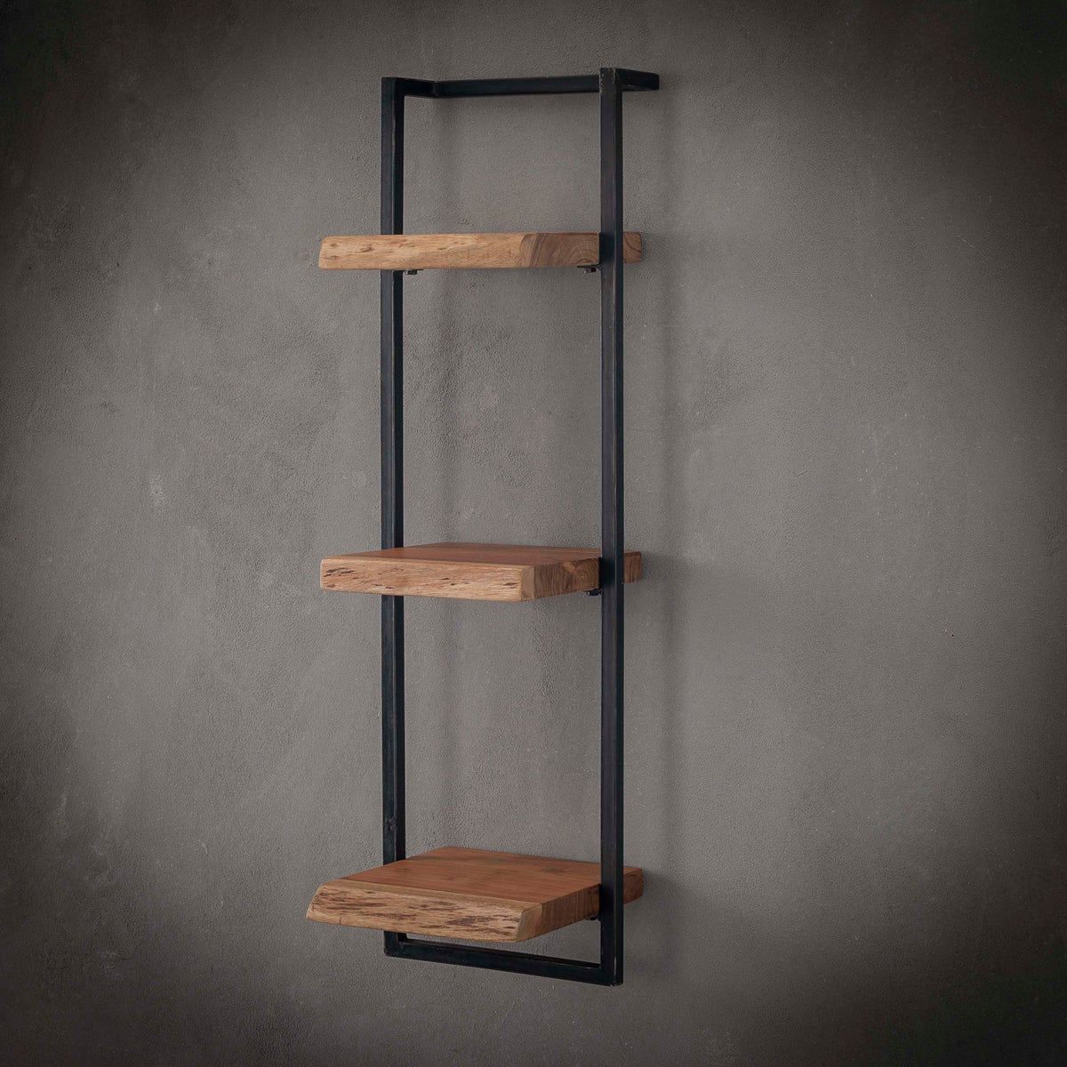 Slate Frame wall shelf 30x100cm high / Solid acacia