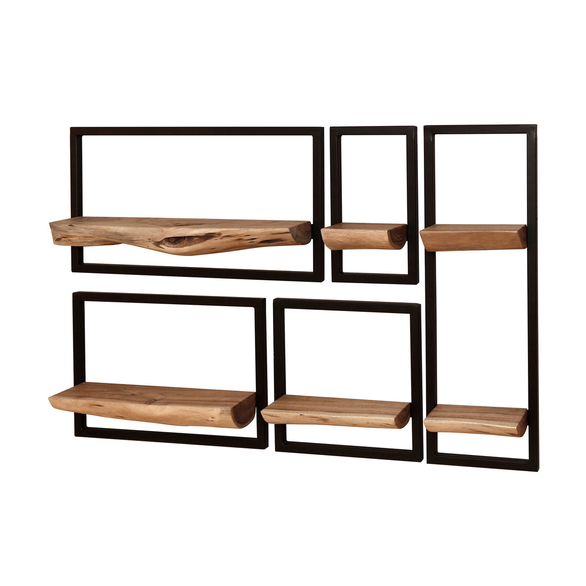 Väggreol Slate Frame set om 5 / Massiv akacia