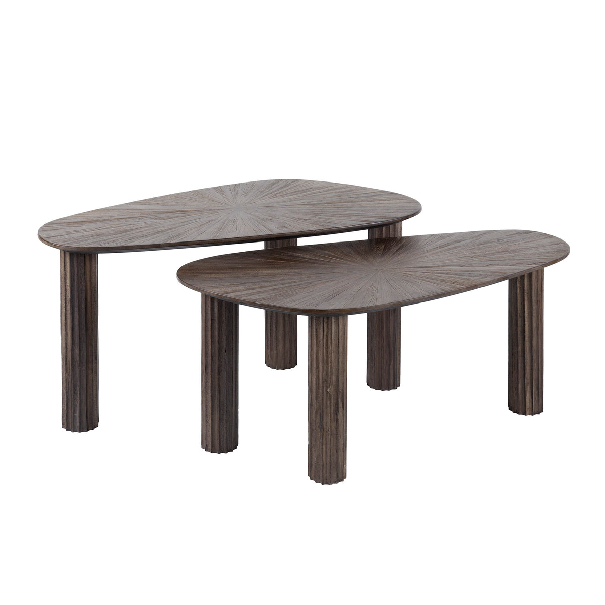 Soffbord Amara Teak organiskt set med 2 / Massiv teak espresso