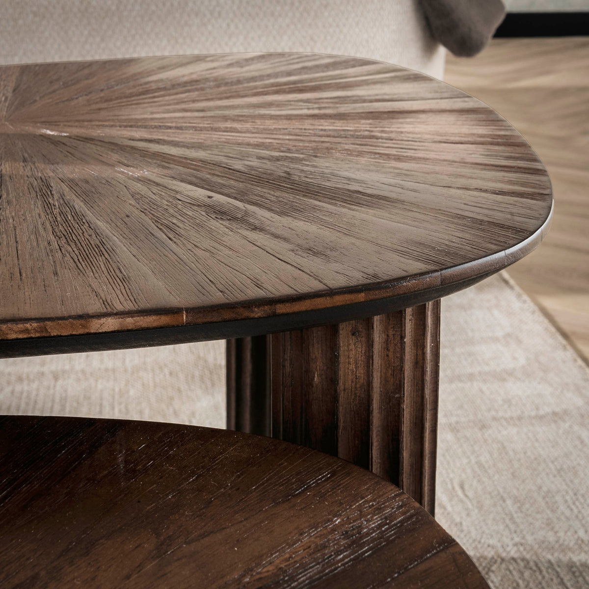 Amara Teak soffbord, fyrkantigt, set med 2 / Massiv teak espresso