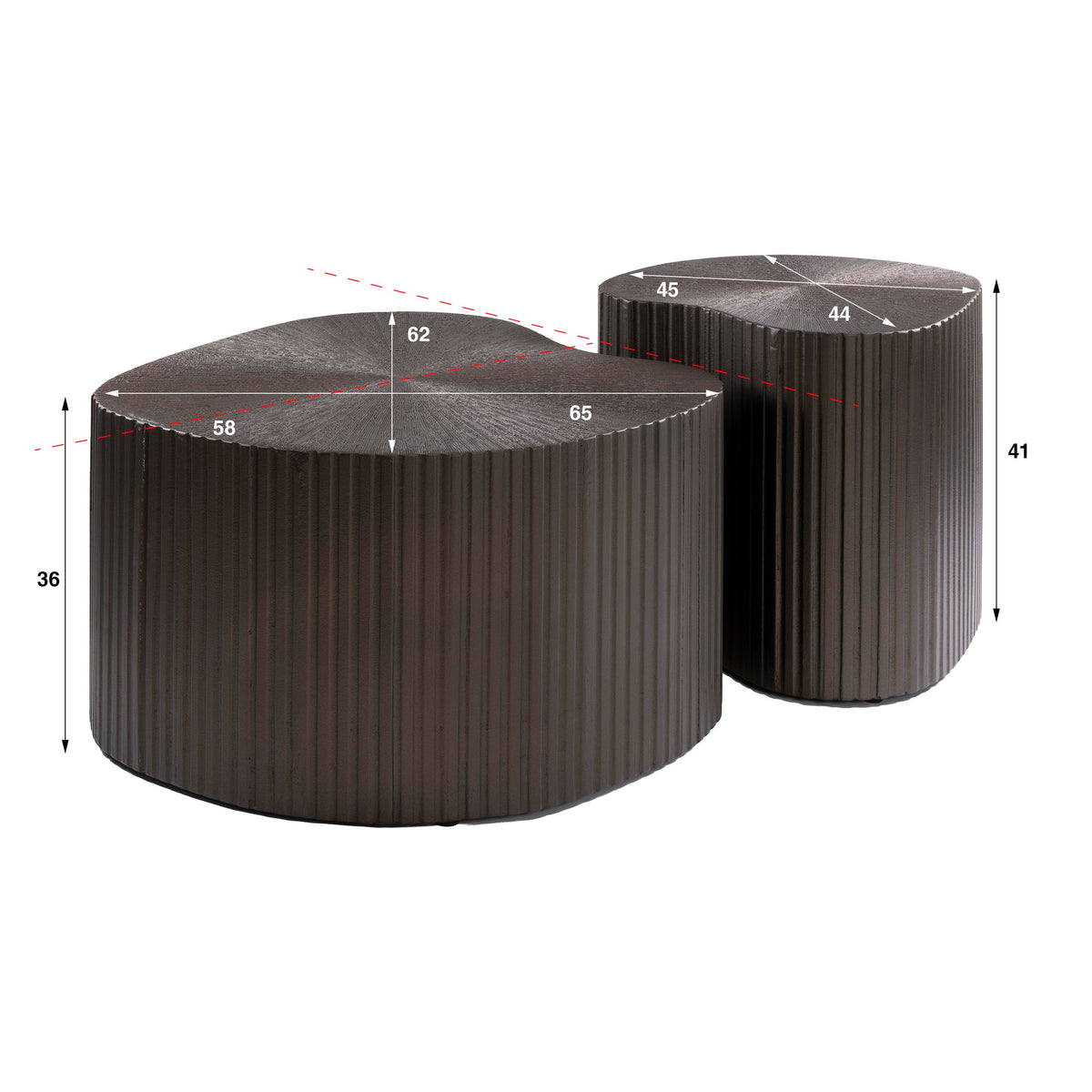 Soffbord Amara Ray njurformat set med 2 / Brons liquid metal