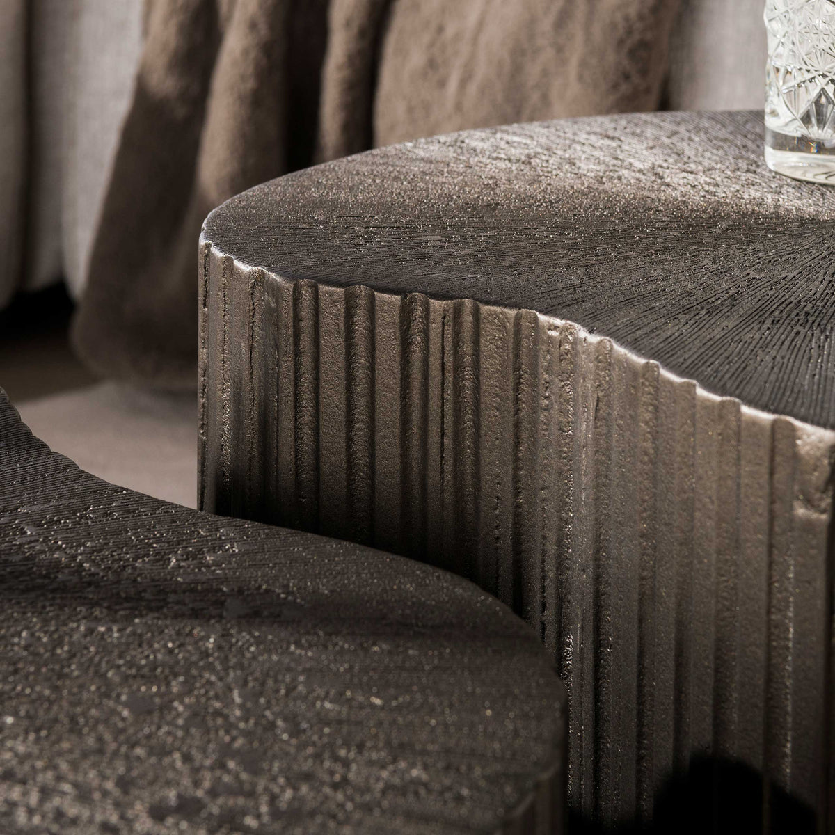 Soffbord Amara Ray njurformat set med 2 / Brons liquid metal