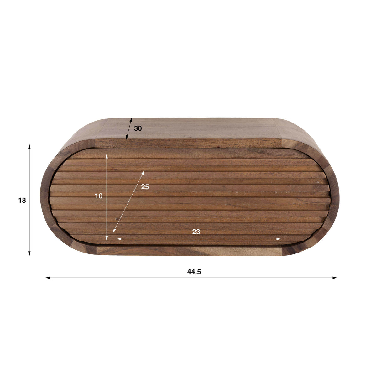 Mesita de noche Ovano flotante con 1 cajón / acacia maciza marrón