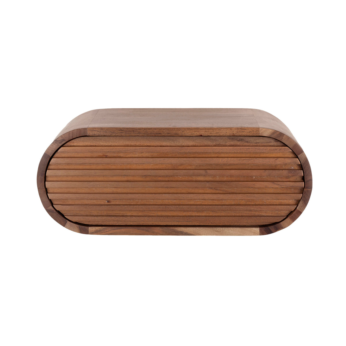 Mesita de noche Ovano flotante con 1 cajón / acacia maciza marrón