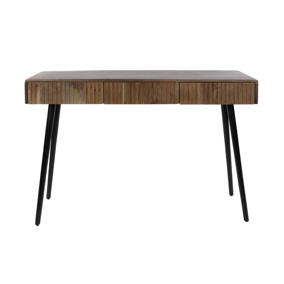 Mesa de recibidor o tocador Linea con 3 cajones / acacia maciza marrón