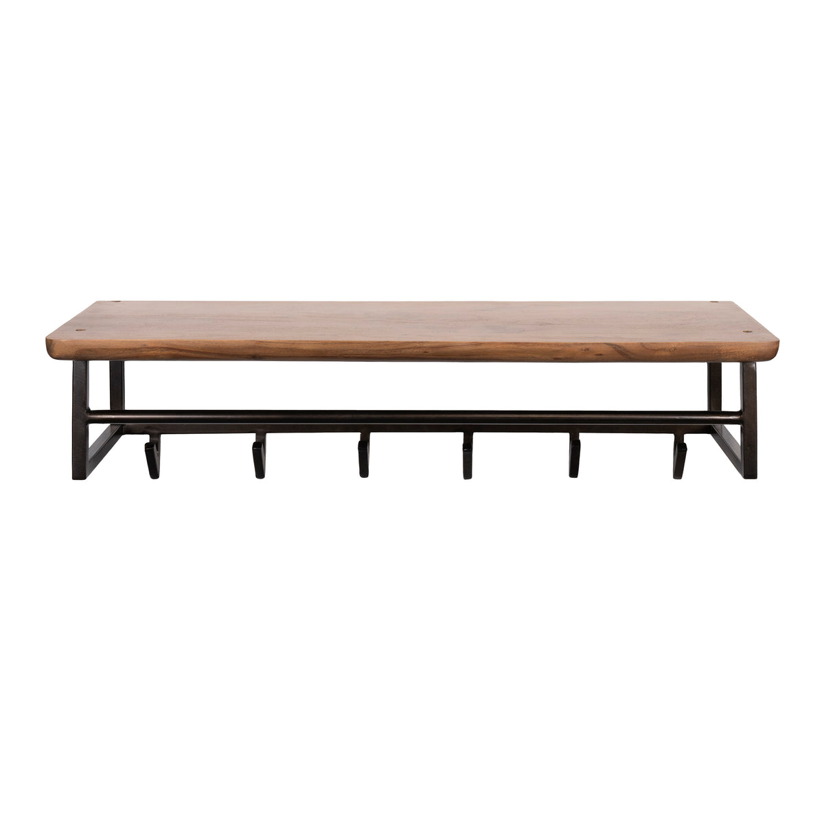 Perchero Slate Curve 6 ganchos / Acacia maciza marrón