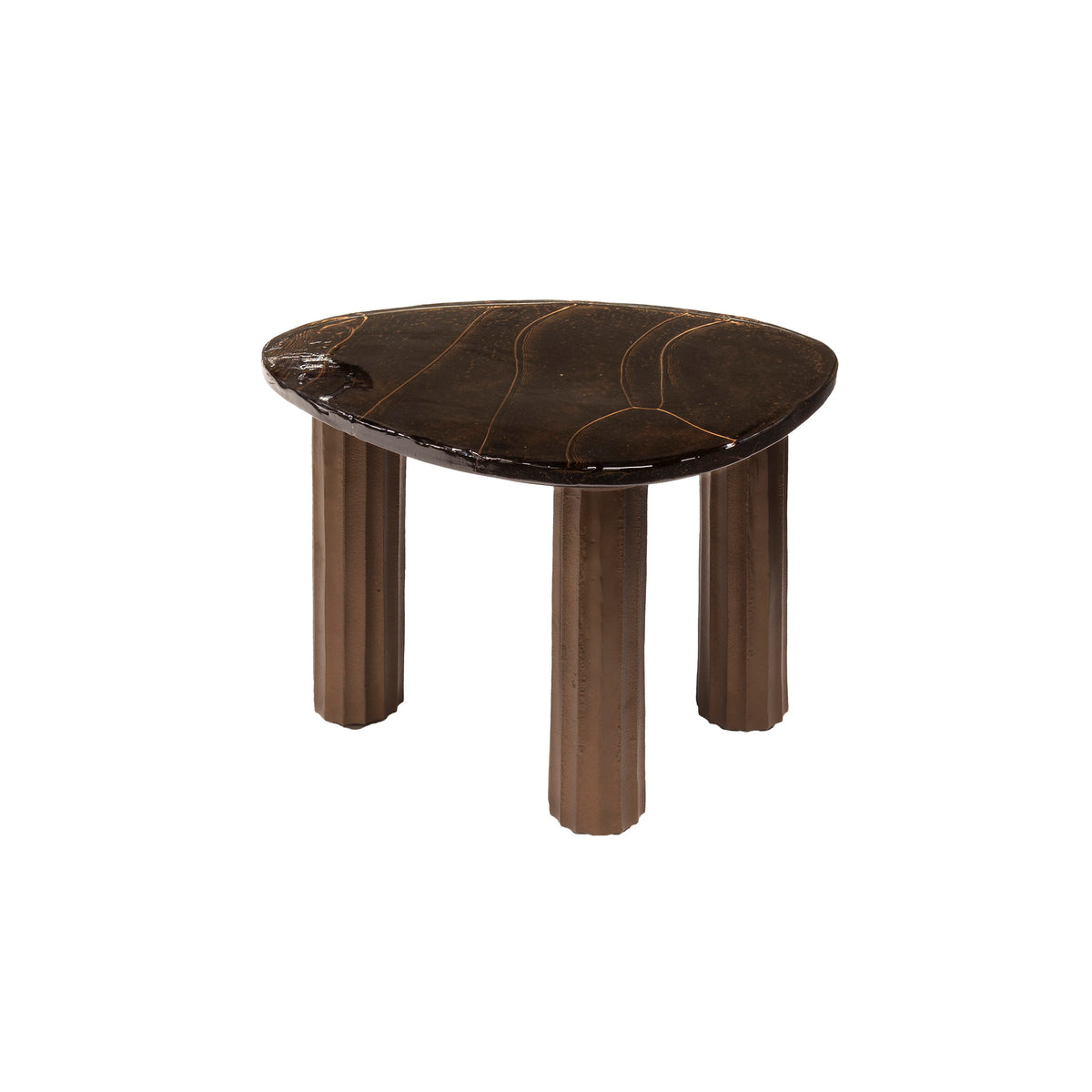 Pebble-sofabord S / Antik kobber