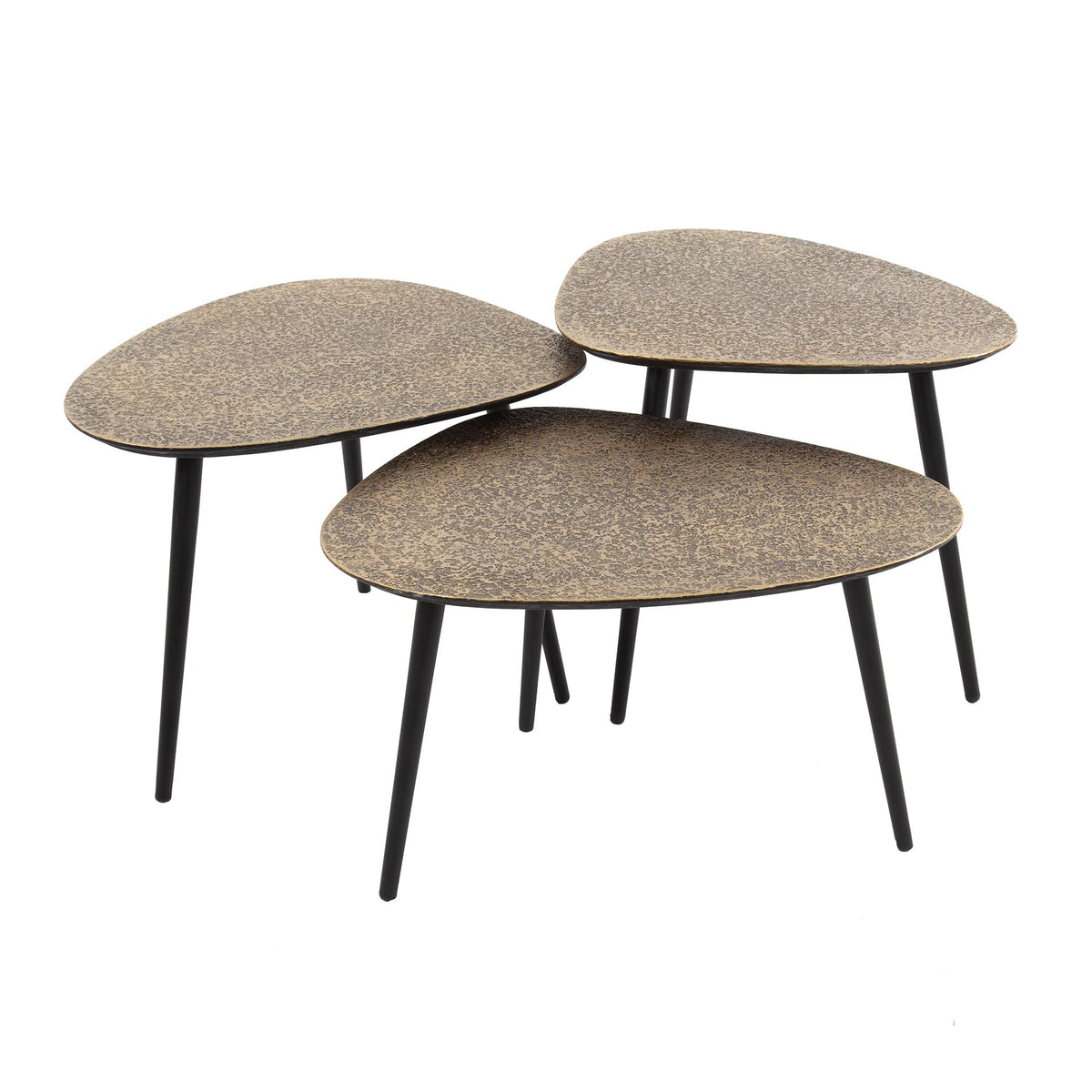 Set di 3 tavolini Bronze triangolari / Bronzo anticato