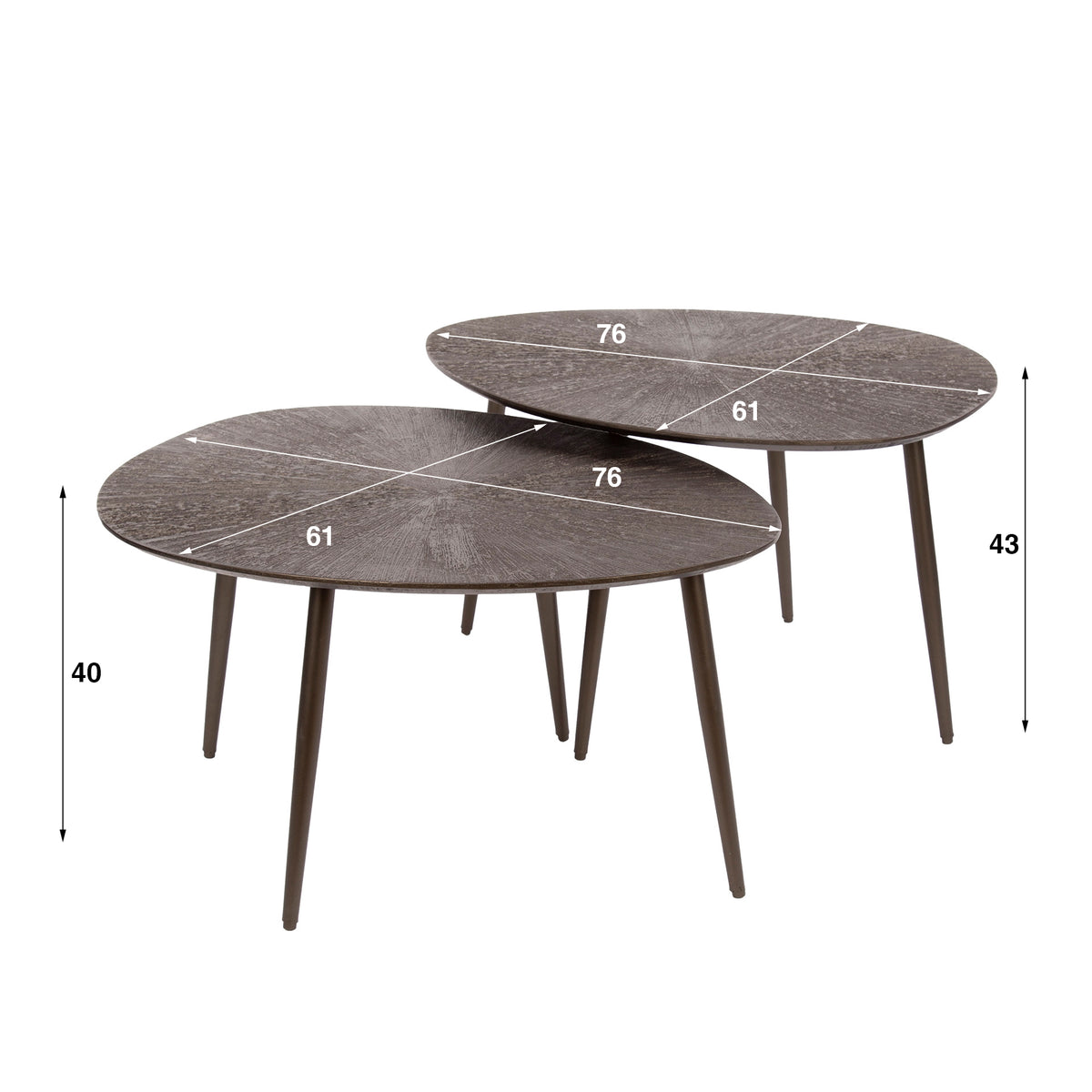 Tavolino Spire leaf set da 2 / Bronzo marrone scuro
