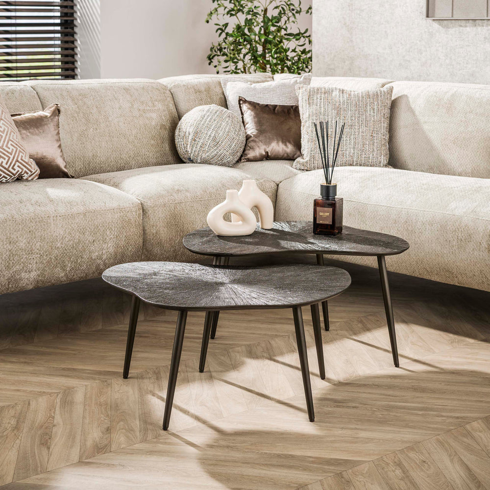 Tavolino Spire organico set da 2 / Bronzo marrone scuro