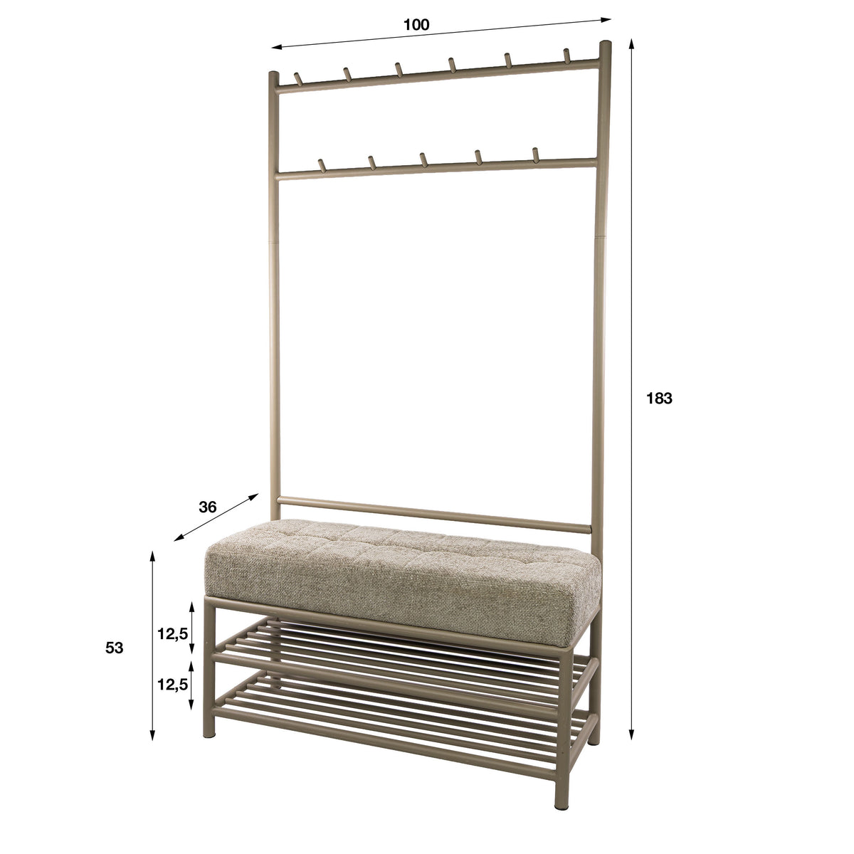 Lunar wardrobe bench 100cm / Beige