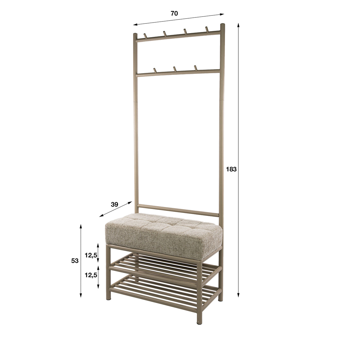 Entrébænk Lunar 70cm / Beige