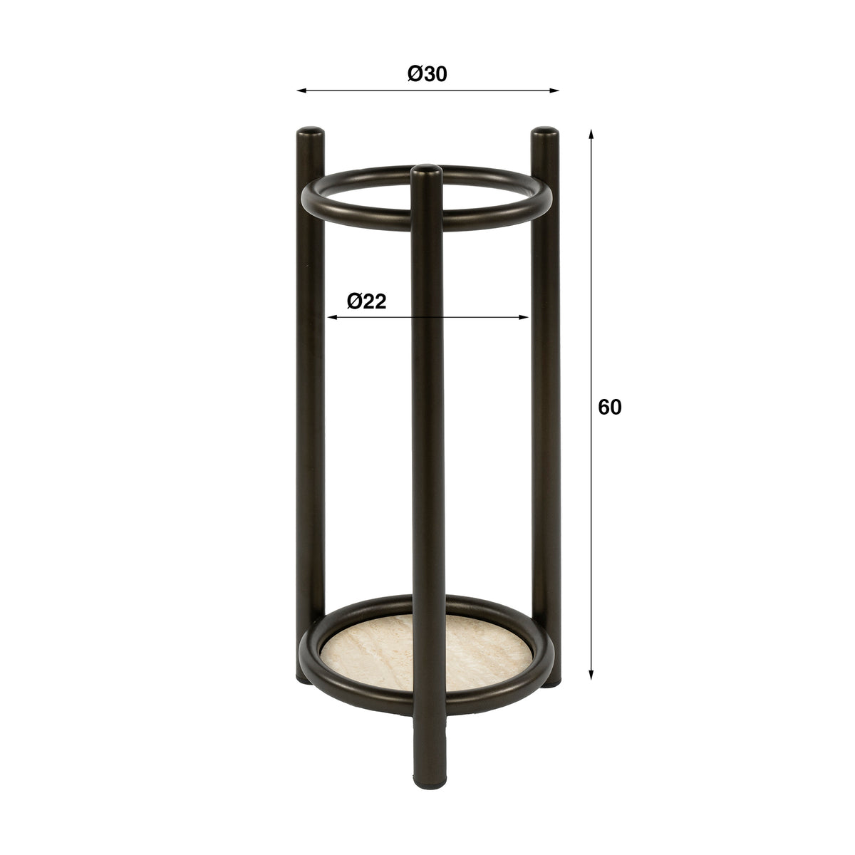 Rund paraplyholder Lunar / Drift brown