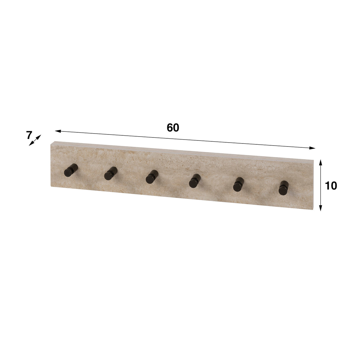 Appendiabiti Tivaro 6 ganci / Ceramica travertino
