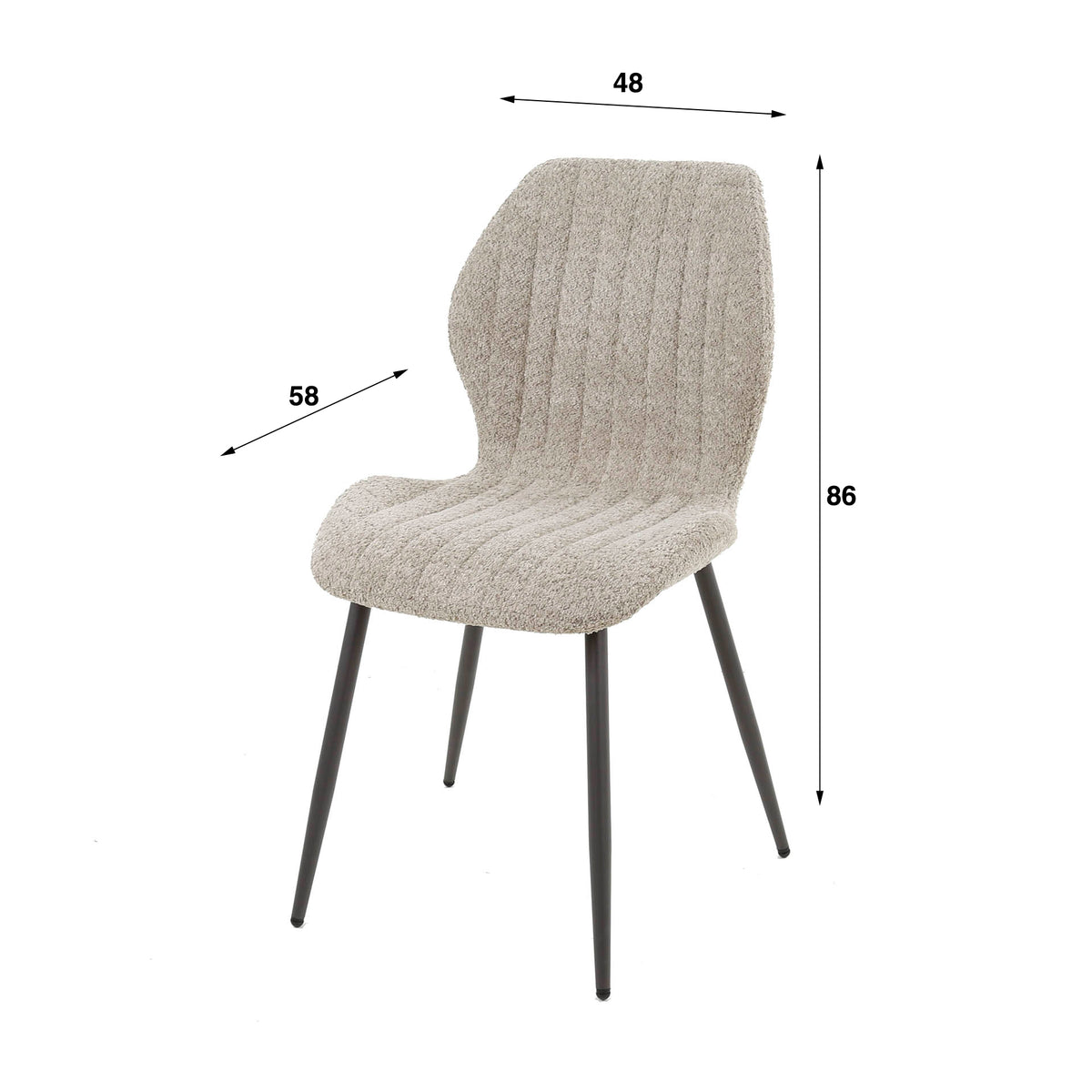 Groove chair packaged in sets of 4 / Sand bouclé