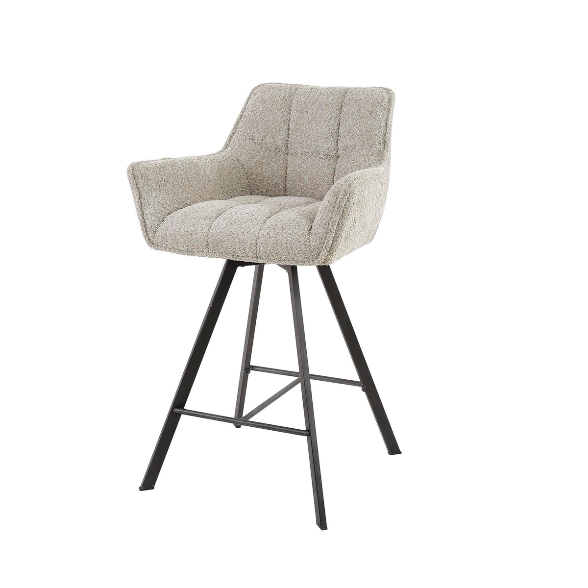 Bar stool Quadro swivel, packed in sets of 2 / Bouclé sand
