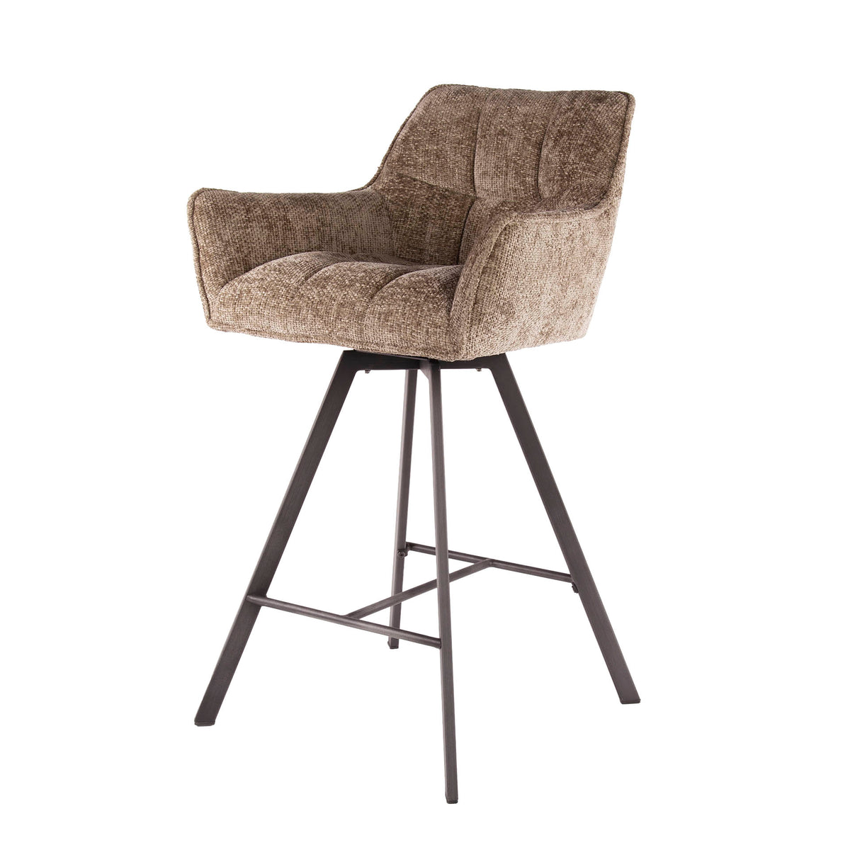 Drehbarer Barhocker Quadro, 2er-Set / Hoven Champagner