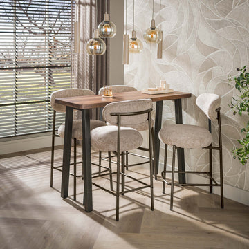 Stół barowy Slate Pure 130cm / Lite drewno akacjowe, brązowe