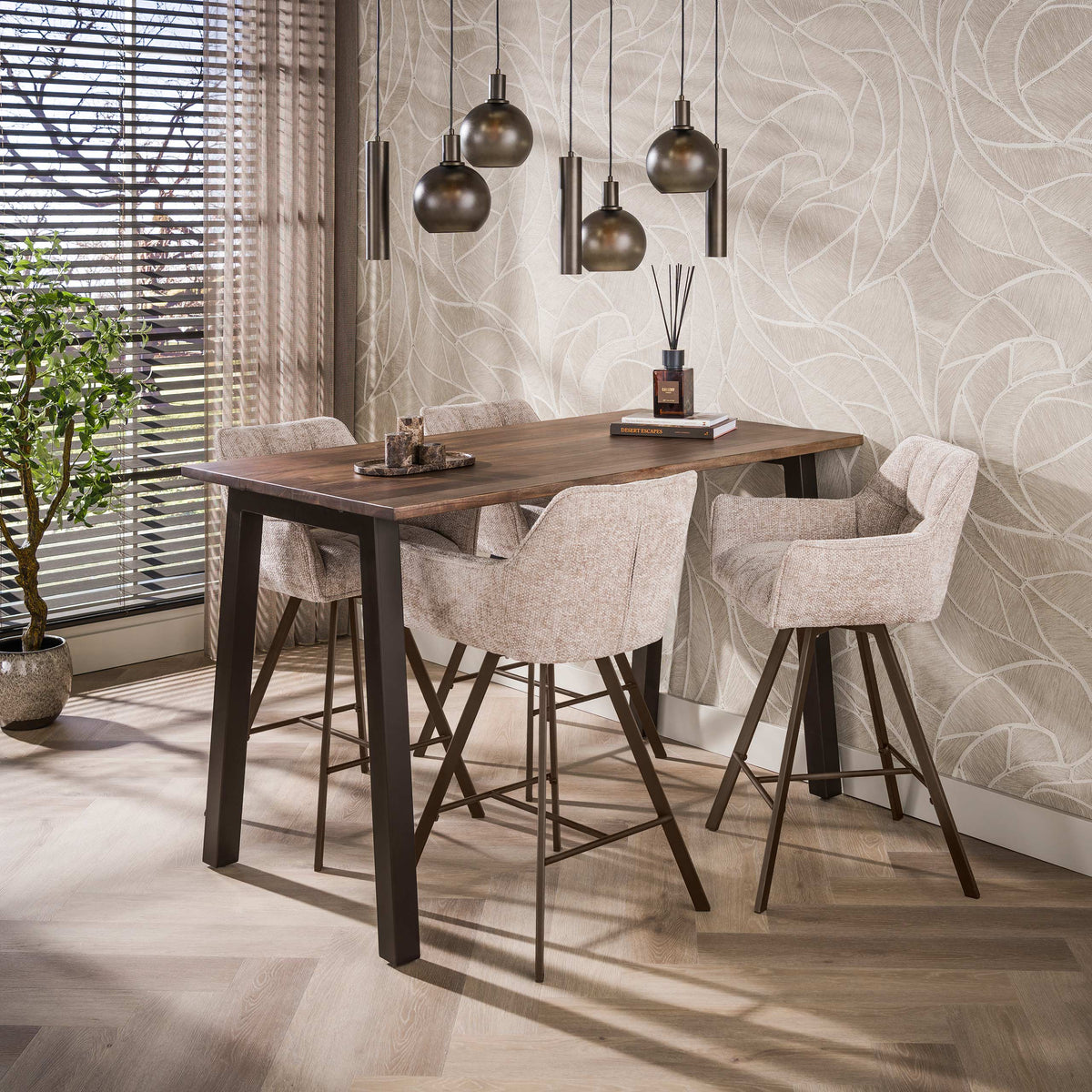 Barbord Slate Pure 147cm / Massiv akacie brun