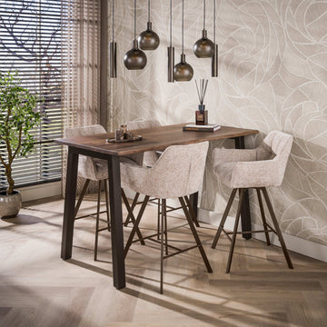 Barbord Slate Pure 147cm / Massiv akacia brun