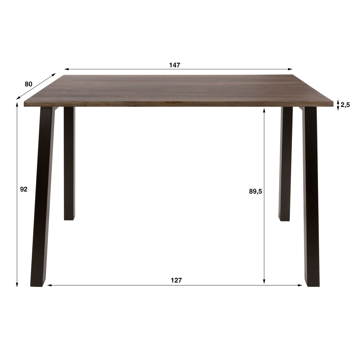 Barbord Slate Pure 147cm / Massiv akacie brun