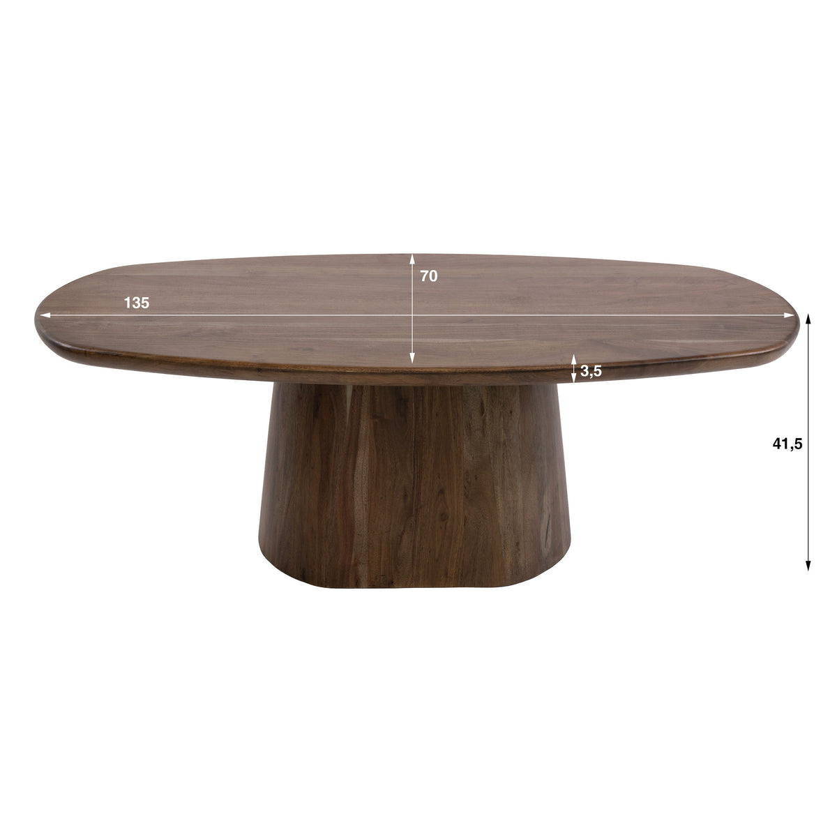 Pivot coffee table 135cm / Solid acacia brown