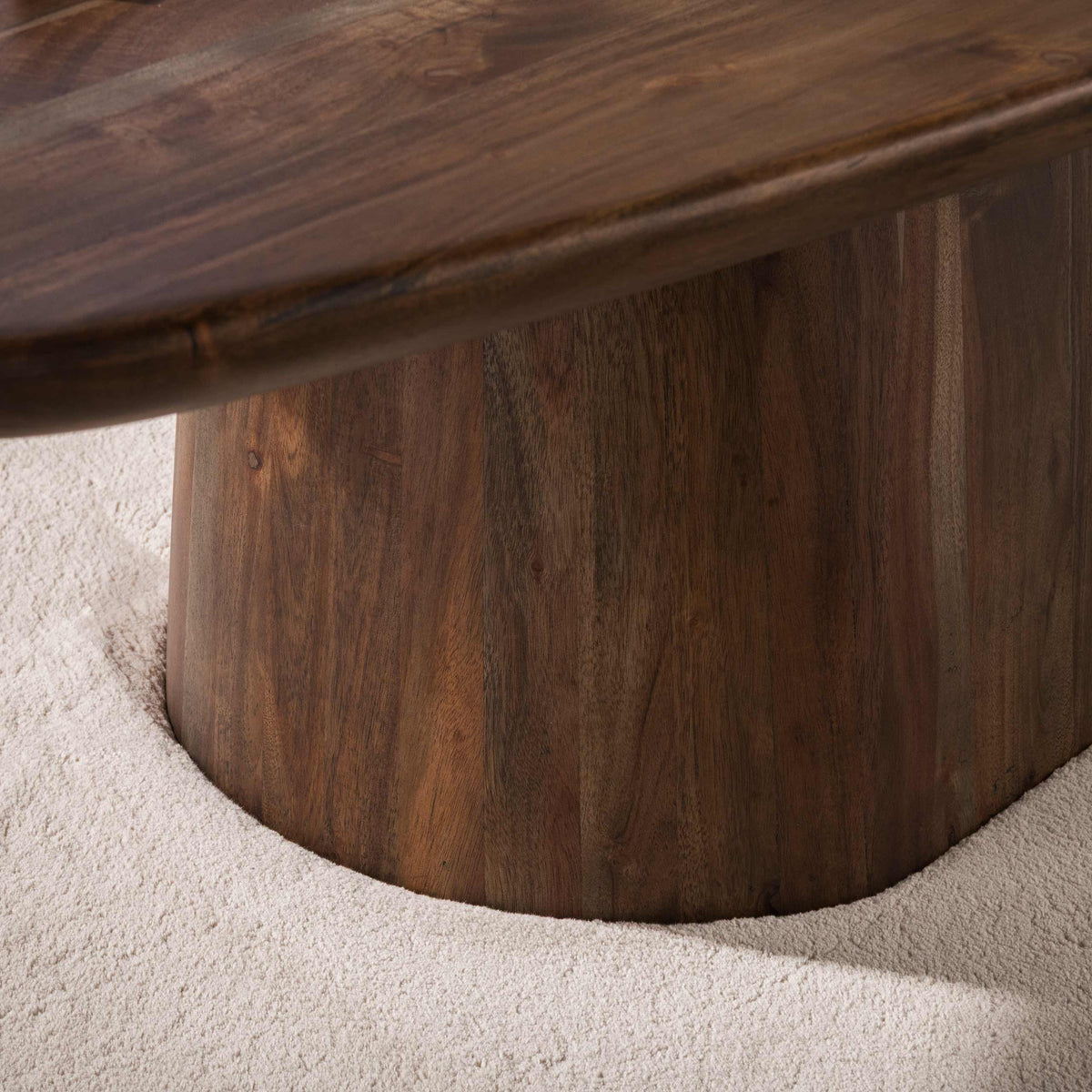 Pivot coffee table 135cm / Solid acacia brown
