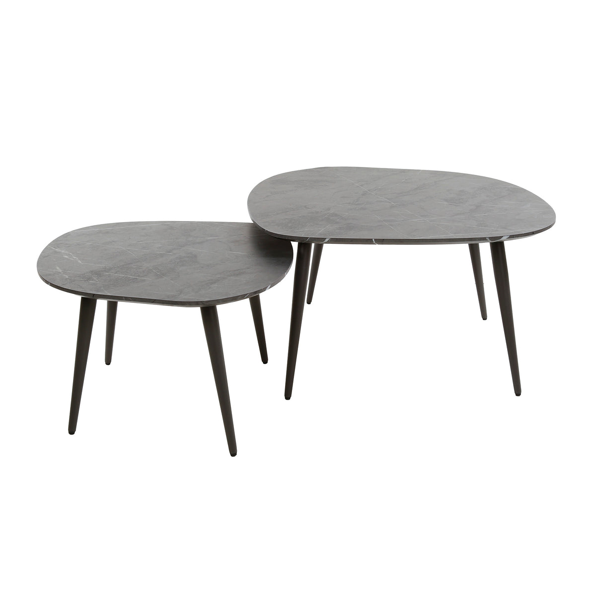 Tavolino da salotto Nox rock, set da 2 / Melamina 3D graphite