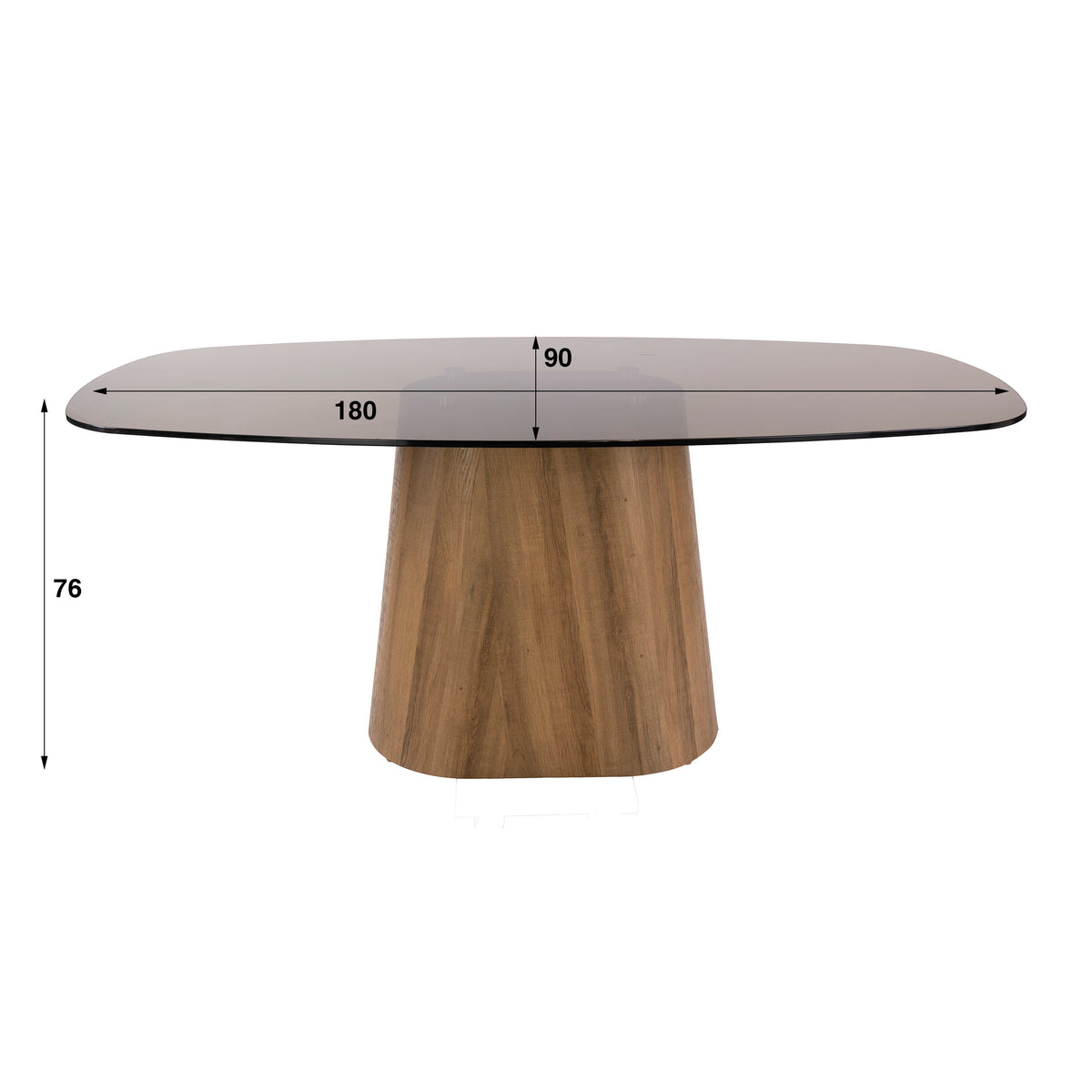 Fume Centro Danish oval dining table 180cm / Bronze glass