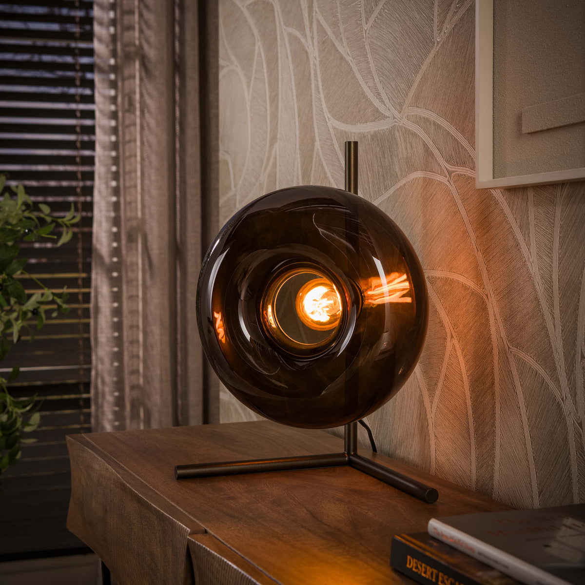 Flare table lamp, 1 light / Sienna brown