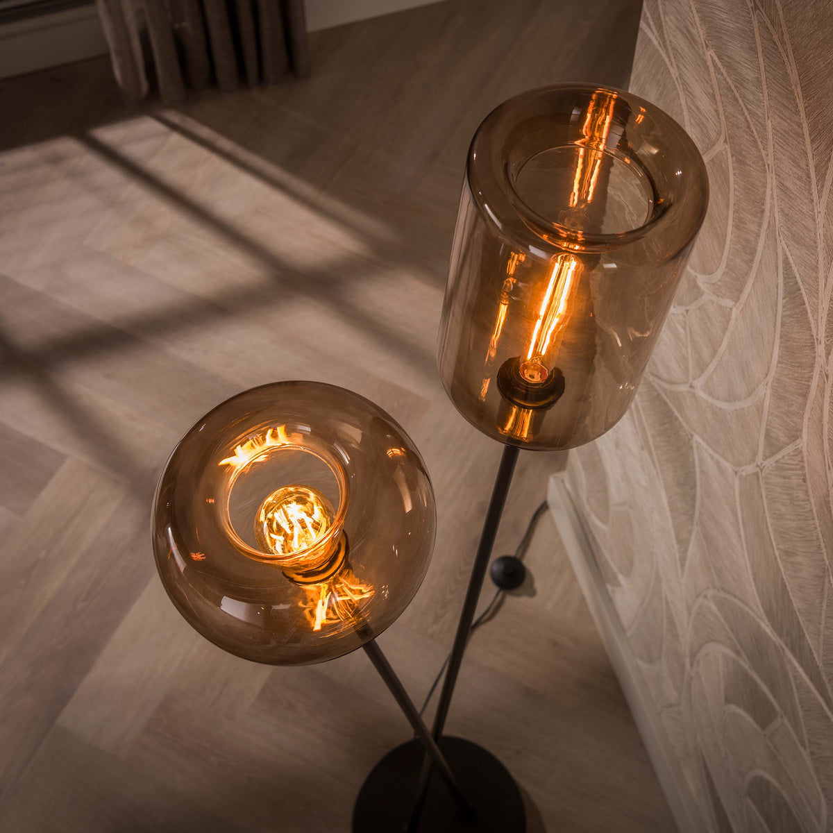 Lampada da terra Solace a 2 luci / Marrone Siena